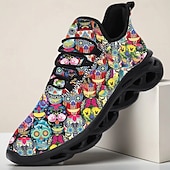 preiswerte Männer Schuhe-Herren Mardi Gras Bunte Totenkopf Sneaker – Künstlerisches Totenkopf-Design mit lebendigen Farben Ideal für Karneval Tanzpartys und festliche Feiern