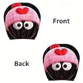 cheap Slipcovers-2pcs Cute Flower Love Heart Print Headrest Covers, Valentine's Day Heart-Eyed Girl Car Headrest Protector, Interior Decor, No Filling, Easy to Install and Wash, Suitable for Long-Distance Travel Naps