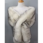 preiswerte Pelzschals-Kunstpelz-Umhänge Damenumhang Elegant Vintage Ärmellos Kunstpelz Hochzeit Schals Mit Unifarbe Für Party Herbst