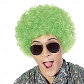  Zelené paruky afro syntetická klaunská paruka pro muže ženy cosplay anime párty