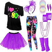 billige Antrekk-Drakter T-skjorte Leggings disco 1980erne Voksen Dame Maskerade Fest / aften Pride-parade Pride måned Kle deg opp