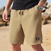 economico Pantaloncini casual-Per uomo Pantaloncini Waffle Pantaloncini Estivi Shorts da Spiaggia Pantaloncini casual Pantaloncini strutturati Coulisse Elastico in vita Tinta unica Comodità Lunghezza al ginocchio Quotidiano