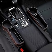 billiga Fordonstjänst-2-pack multifunktionell bilsätesorganisatör i läder, utfyllnadsorganisatör för bilsäten med mugghållare &amp;förvaringsfack/väska – passar framsätet, rymmer telefon, glasögon, nycklar, julklappar till