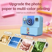 preiswerte Scanner &amp; Drucker-Sofortbildkamera für Kinder, Thermodrucker ohne Tinte &amp;1080p-Digitalvideokamera für Jungen und Mädchen, Selfie-Spielzeugkamera mit Fotopapier &amp;Buntstifte, kreativer Geburtstag &amp;Weihnachtsgeschenk