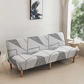 abordables Couverture du canapé Futon-Housse de canapé-lit extensible en tissu imprimé, disponible en 3 tailles différentes, housse de canapé sans accoudoirs, housse de banc élastique, protection décorative pour le Nouvel An, décoration