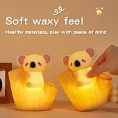 cheap Nursery Night Lights-7-Color Gradient Koala Soft Silicone Patting Light Usb Charging Nightlight Timer Christmas New Year Festival Birthday Gift Bedroom Atmosphere Light