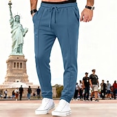 cheap Joggers-Men's Sweatpants Joggers Trousers Drawstring Pocket Elastic Waist Plain Comfort Breathable Outdoor Daily Holiday Vacation Fashion Blue Black Micro-elastic