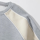 Χαμηλού Κόστους Βασικά φούτερ-Ανδρικά Πουλόβερ Φούτερ πουλόβερ με κουκούλα και πουλόβερ Βαθυγάλαζο Γκρίζο Μπλε Απαλό Στρογγυλή Ψηλή Λαιμόκοψη Όρθιος γιακάς Σκέτο Κουρελού Μπλοκ χρωμάτων Causal Καθημερινά Αθλήματα &amp; Ύπαιθρος