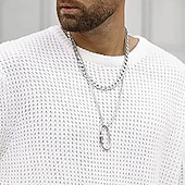 abordables Men's Pullover Sweater-Men's Sweater Pullover Sweater Jumper Ribbed Knit Regular Tops Knitted Slim Fit Plain Crew Neck Knitwear Contemporary Casual Daily Wear Clothing Apparel All Seasons Black White M L XL