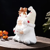 cheap Valentine's Day-Valentine's Day Gnome Resin Figurine – Cute Cartoon Coffee Elf Statue, Hand-Painted Desk Decor, Pink Room Ornament for Shelf Display, Wedding Anniversary Party Decorations, Funny Gifts Home Decor