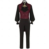 Χαμηλού Κόστους Ενδύματα-Σετ Πανκ &amp; Γκόθικ Μεσαίωνα Jachetă Φράκο Πουκάμισο Μακριά Μανίκια Vampires Ευγενής Φανταχτερή Φόρεμα Ανδρικά Φαντασία βασιλικός Steampunk Χριστούγεννα Απόκριες Επίδοση Σκηνή Ρεν Φερ Ενήλικες