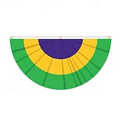tanie Garden Flags, Banner-Brazil Carnival Flag, Mardi Gras Half Flag, Carnival Party Decorations, Festive Atmosphere, Colorful Festival Flag for Home, Parade, and Outdoor Event Decor