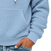 cheap Basic Hoodies-Men's Hoodie Waffle Hoodies Pullover Hoodie Sweatshirt Quarter Zip Hoodie Apricot Wine Red White Light Green Navy Blue Hooded Plain Patchwork Color Block Textured Casual Daily Sports &amp; Outdoor