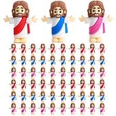 זול חג הפסחא-50/100 יחידות דמויות ישו קטנות, פסלוני ישו מיני בכמויות גדולות מתנה לפסחא פסלים זעירים למילוי ביצי פסחא דמויות ישו זעירות בצבעים שונים, פסלונים מיניאטוריים להסתרה