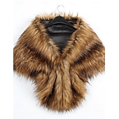 cheap Faux Fur Wraps-Faux Fur Wraps Women's Wrap Elegant Sleeveless Faux Fur Wedding Wraps With Pure Color For Party Fall