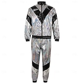 preiswerte Outfits-Retro Vintage Hippie Disko Outfits Jacke Shorts Kurze Ärmel Disco Kostüm Herren Damen Karnevalskostüm Maskerade Karneval Alltagstauglich Pride Parade Pride-Monat Erwachsene Oberteil Hose Shorts