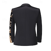 cheap Ring Bearer Suits &amp; Outfits-Kids Boys' Blazer Outerwear Sequin Tree Long Sleeve Pocket Buttons Coat Party Fashion Streetwear Cool Blue Red Purple Spring Fall 4-12 Years