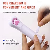 رخيصةأون لعب القطط-لعبة قطط كهربائية قابلة لإعادة الشحن عبر منفذ USB، مزودة بإضاءة متعددة الأنماط، وعصا تفاعلية لإثارة القطط &amp;قطط صغيرة
