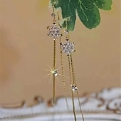 Недорогие Серьги-1 пара Серьги For Жен. Бриллиант Повседневные Для улицы Сплав С кисточками Четырехугольник