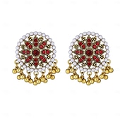 abordables Pendiente de mujer-Mujer Pendientes colgantes Azul Piscina Blanco Rojo Diamante Sintético Legierung Vintage Redondo