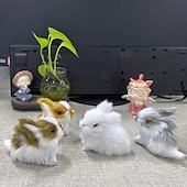 Недорогие Пасха-4 фигурки пасхальных кроликов ручной работы — универсальный праздничный декор для дома &amp;полка для демонстрации, неэлектрическая, без перьев, идеально подходит для Рождества, Хэллоуина, Хануки, Дня