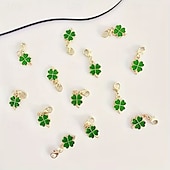  12PCS St. Patrick's Day Green Shamrock Alloy Keychains with Lobster Clasp, Essential Party Favors for Graduation, Wedding, and Holiday Decorations