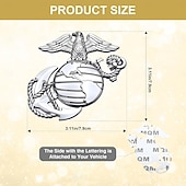 Lot de 4 emblèmes de voiture du Corps des Marines des États-Unis – Autocollant métallique 3D aigle globe ancre, autocollant militaire résistant aux intempéries, compatible avec voitures et camions,