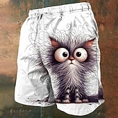 levne Zvířata a ptáci-Pánské Kočka Kachna Kuřata Frizzle Plavecké trenýrky Plavky pánské Surfovací šortky Středně vysoký pas Legrační Venkovní Dovolená Boční kapsy Podšívka ze síťoviny Elastická šňůrka v pase Návrhář