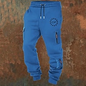 abordables Fret-Homme Pantalons Cargo Joggings Pantalon Jogger Pantalons Cordon de serrage Avec Poches Taille Élastique Drapeau Américain Confort Respirant Occasionnel Quotidien Extérieur Mode Style Classique Noir