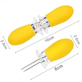 billiga Köksredskap och -apparater-10 st majskolvshållare i rostfritt stål med spettgafflar och sammankopplade designer för hemmamatlagning, camping och grillfester (flerfärgade)