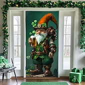 cheap Garage &amp; Door Banners-St. Patrick's Day Posters Door Cover Outdoor Banners Green Hat Shamrock Cute 3D Party Dorm Teens Room College Dorm Guys Man Cave Frat Bedroom Shooting Backgrounds Home Decor