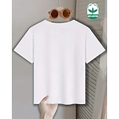 economico Umoristico 3D del Ragazzo-Cotone Bambini Ragazzi Nero Bianco Grafico Gergo divertente 67 Maglietta Blusa Girocollo Manica Corta All'aperto Abbigliamento Quotidiano Moda Streetwear Designer Stampa Estate