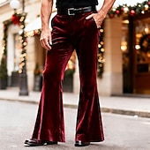 economico Fiammata-Per uomo Pantaloni Pantaloni Eleganti Pantaloni di Velluto Tasca Bottoni Semplice Comodità Quotidiano Affari Feste Moda Casual Blu Nero Micro-elastico