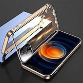 ieftine Carcase iPhone-telefon Maska Pentru iPhone 17 Pro Max 17 Air 16 15 14 Pro Max Plus Caz de adsorbție magnetică Crystal Clear Detașabil Transparent Magnetic armură Sticlă Temperată MetalPistol