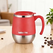 abordables Verres et tasses-Tasse à café isotherme en acier inoxydable, mug à double paroi avec couvercle pour boissons chaudes &amp;Gobelet isotherme de 500 ml (16,91 oz), idéal pour la maison, les activités de plein air, le