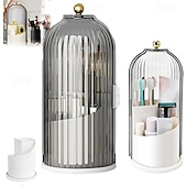 abordables Rangement et organisation-Porte-brosses à dents anti-poussière avec couvercle, boîte de rangement pour pinceaux de maquillage pour coiffeuse, porte-stylos en forme de cage à oiseaux et étagère de rangement, organisateur