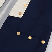  250-jähriges Jubiläum USA Rokoko Barock Outfits langarm George Washington Alexander Hamilton Kolonial Kostüm Herren Karneval Unabhängigkeitstag 4. Juli Erwachsene Mantel Hose Kragen