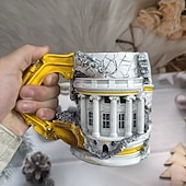 billige Krus og kopper-Noen løy, rivingskrus, keramisk kaffekopp formet som 3D-gravemaskin i harpiks med hank, morsom gaveidé med byggemotiv til kontor og hjem, daglig bruk