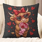 お買い得  枕、挿入物、カバーを投げます-1 個 ベルベット 枕カバー, プリント シンプル カジュアル 方形 伝統的な クラシック