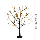 abordables 123496-Arbre lumineux LED doré en forme d'arbre à fruits, 53 cm, fonctionne avec des piles AAA. Idéal pour une chambre, une tête de lit, un salon, une salle à manger ou une ambiance festive. Décoration