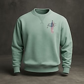 お買い得  メンズ 3D スウェットシャツ-アメリカ建国250周年 男性用 スウェットシャツ クルーネック ブルー ライトブルー ブラック ホワイト イエロー 冬 春 &amp; 秋 デザイナー S M L XL 2XL 3XL