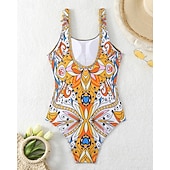 levne Rash guardy One Piece-Dámské Plavky Květinový Ochrana proti UV záření Vysoká pružnost Bez rukávů Plavky Surfování Potápění Šnorchlování Léto