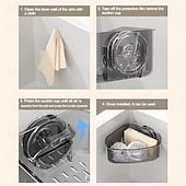 זול כלי בישול וגאדג'טים למטבח-2 יחידות סל אחסון פינתי יניקה, מארגן פינתי לכיור, מדף ניקוז ספוג ובד למטבח, מדף אחסון יניקה משולש, מארגן לחדר אמבטיה ומטבח חוסך מקום