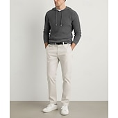 Недорогие Мужской шерстяной свитер-мужской свитер из чистой шерсти премиум-класса, кашемир, классический трикотажный свитер с капюшоном и завязками, мягкий, теплый, дышащий