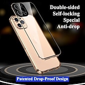 ieftine Carcase iPhone-telefon Maska Pentru iPhone 17 Pro Max 17 Air 16 15 14 Pro Max Plus Caz de adsorbție magnetică Crystal Clear Detașabil Transparent Magnetic armură Sticlă Temperată MetalPistol