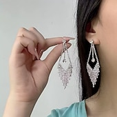 abordables Mariage ACC-Femmes Boucles d'oreilles pendantes Argent Diamant Imitation Alliage Élégant Paillettes Soirée / Soir