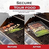 billiga Griller och matlagning utomhus-grillkorg &amp;robust metallspatel för kött, biff, räkor &amp;grönsaker, korrosionsbeständigt grillverktyg för utomhusbruk, perfekt för picknick &amp;camping