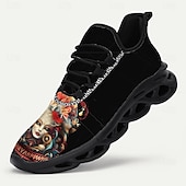 cheap Men's Shoes-Men's Colorful Carnival Sneakers – Unique Hand-Drawn Art with Skulls and Vibrant Patterns, Perfect for Mardi Gras, Carnival Parades and Festival Celebrations