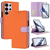 ieftine Carcasă Samsung-telefon Maska Pentru Samsung Galaxy S26 Ultra Plus S25 Ultra Plus S24 Ultra Plus S23 Ultra Plus S24 FE S22 Plus Ultra S23 FE Portofel Card rezista Acceptă încărcarea fără fir cu curea de mână Retro