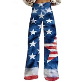  250-jähriges Jubiläum USA Retro Vintage 1970er Hose Hose mit weitem Bein Hippie Disco Hohe Taille Kostüm Damen Maskerade 4. Juli Party Unabhängigkeitstag Erwachsene Hose